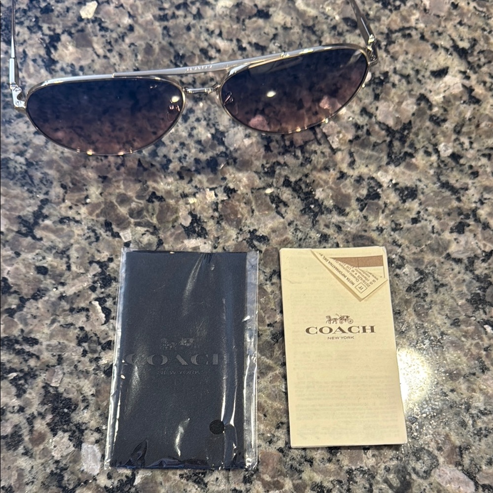 Coach Gold Aviator Sunglasses - Picture 4 of 5